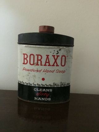 Vintage Boraxo Powdered Hand Soap 8 Oz.  Tin - Product Still Inside