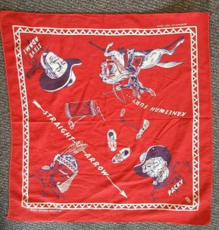 Vintage Western Bandana Straight Arrow National Biscuit Co.  1948