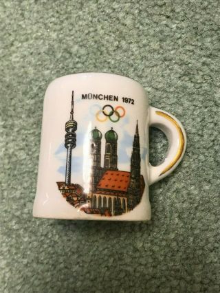1972 German Olympics Mini Beer Stein Mug Munchen Pottery Ceramic Munich 2 "