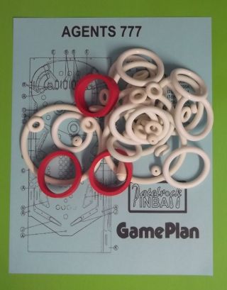 1985 Game Plan Agents 777 Pinball Rubber Ring Kit