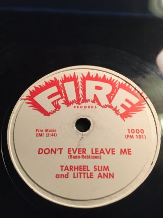 78 Blues;tarheel Slim And Little Ann; It " S Too Late & Don " T Ever Leave Me Fire