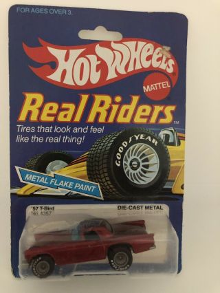 Vintage Hot Wheels Real Riders 1982 57 T - Bird Metal Flake Paint Red