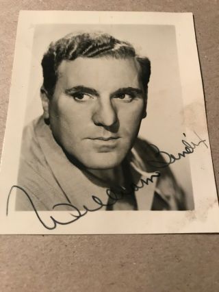 William Bendix Autograph,  Actor,  3”x3”