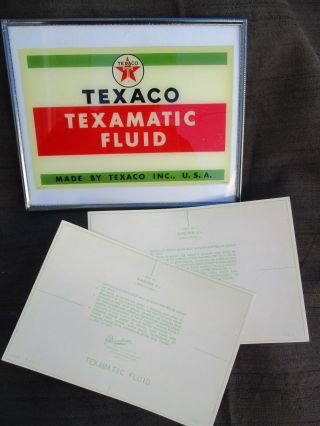 Vintage 1960s Texaco Oil Co.  Texamatic Fluid 6x9 " Decal Sign