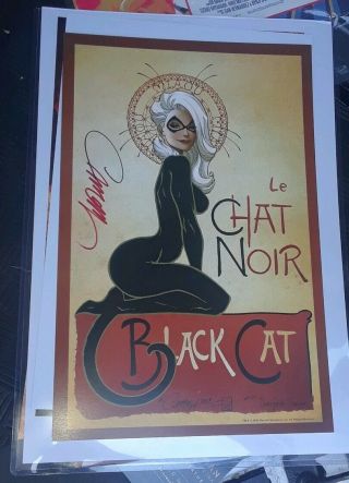 Sdcc 2019 Comic Con Le Chat Noir J Scott Campbell Signed Poster Print Black Cat
