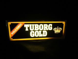 Tuborg Gold Beer Light Up Sign 19 1/2 X 7 Vintage Carling National Breweries