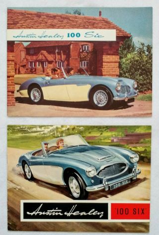 1956 57 Austin Healey 100 Six Sales Brochures Us & Uk Versions Bn4
