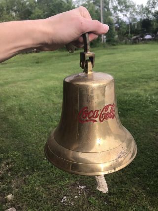 Vintage Brass Coca Cola Dinner Bell - Farmhouse Decor