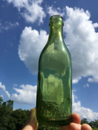 Alpha Cola Birmingham Alabama Embossed Bottle Kola Wars Ala Al Rare Olive Green