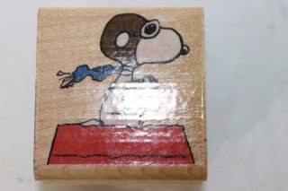 Retired Peanuts Snoopy Rubber Stamp Rubber Stampede Flying Ace Snoopy Cute