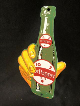 " Dr Pepper " Porcelain Door Push Sign,  (ir 53) 10 " X 5.  5 "