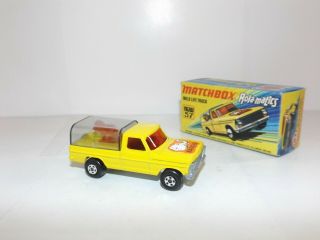 Matchbox S/f No.  57c Ford Pick Up Wild Life Truck Yellow,  Orange Lion Mib