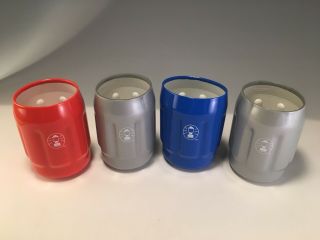 4 Vintage Coleman Lantern Insulated Coozie Koozie Can Holder Camp Blue Red Gray