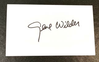 Gene Wilder Actor Signed Autograph 3x5 Index Card Blazing Saddles Willy Wonka