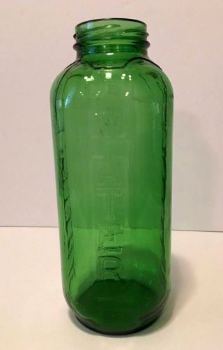 Vintage Green Glass Juice/water Refrigerator Jar With Measurements
