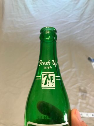 Vtg 1960s soda bottle 7up Seven up Sioux Falls SD South Dakota Glass green 12 oz 4