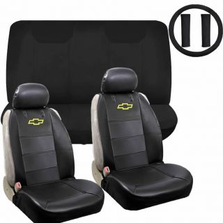 9pc Front Seat Covers Steering Cover Shoulder Pads Universal For Chevy Chevrolet