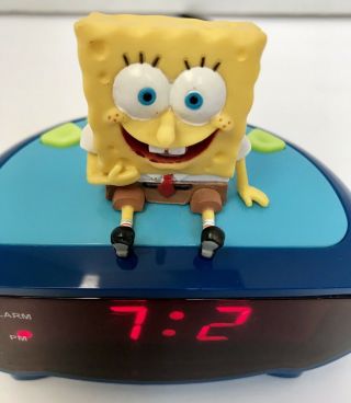 Vintage Spongebob Squarepants Digital Alarm Clock 2003 Viacom Bc - sbc200 2