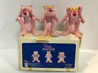 1982 Royal Orleans The Pink Panther See Speak Hear No Evil Figure Set