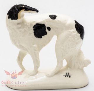 Porcelain Figurine Of The Greyhound Sighthound Borzoi Dog