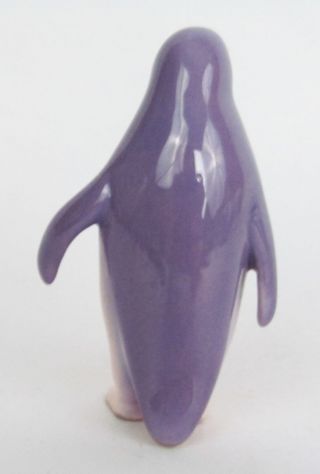 Vintage Hagen Renaker 1970 ' s Miniature Pink & Purple Penguin Figurine 3