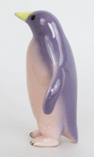 Vintage Hagen Renaker 1970 ' s Miniature Pink & Purple Penguin Figurine 4