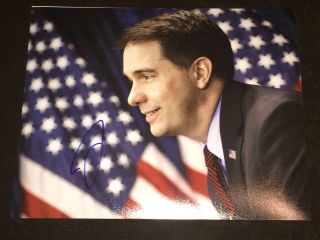 Scott Walker Governor Wisconsin Autograph Signed 8x10 Photo 2016 President 3