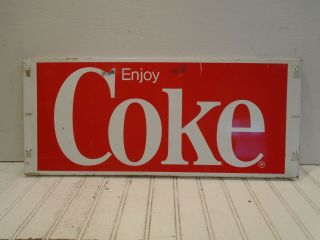 Coca Cola Sign Vintage 1970 - 80s Enjoy Coke