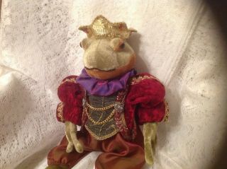 King / Prince Frog Jester Plush Poseable 24in Long Collectible