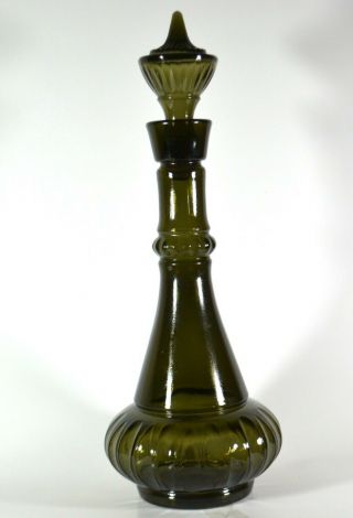 Vntg 1964 Genie Bottle Jim Beam I Dream Of Jeannie Smoky Green Glass Decanter 2