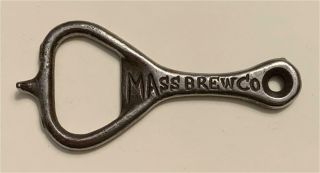 1910s Massachusetts Brewing Co Boston Mass Cast Iron Bottle Opener D - 12 - 7