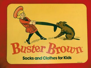 Buster Brown & Tige Easel Back Advertising Sign 9x12 Merchandise Display Topper