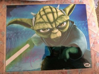 Exclusive 8x10 Tom Kane Signed Yoda Print W Star Wars Clone Wars Bam Box