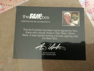 Exclusive 8x10 Tom Kane Signed Yoda Print w STAR WARS Clone Wars Bam Box 2
