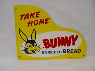 Take Home Bunny Enriched Bread 2 - Sided Advertising Screen Door Kick Push Sign