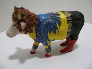 Cow Parade Resin Figurine " Cowntry Moosic Star " 7759 - 2008,  Retired And Rare