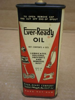 VINTAGE 4 OZ EVER - READY HANDY OILER OIL CAN OLD TIN GUN FAN REEL SEWING 4
