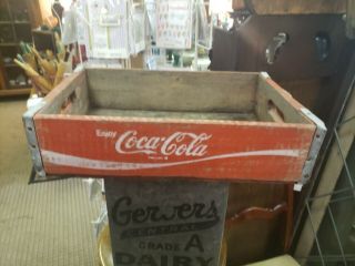 Vintage Wooden Coca Cola Crate Red