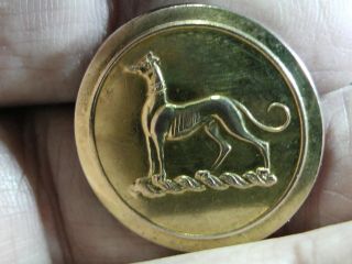 190 Yr Old Collared Greyhound Gilt Livery Button Nortzell & Broughton 1823 - 31