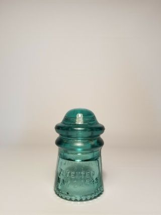 Gray Green Cd 106 Hemingray No 9 Patent May 2 1893 Glass Insulator