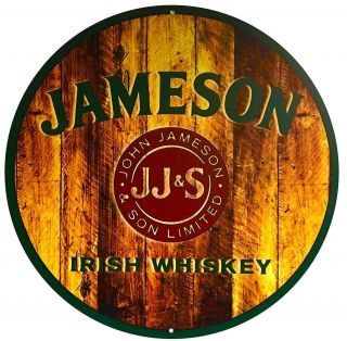 Jameson - Irish Whiskey Sign - 14 Inch Diameter,  Aluminum Sign