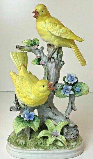 Vintage Royal Crown Japan Porcelain Yellow Robins Figurine