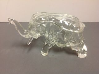 Antique Crystal Glass Elephant Candy Dish Holder Elegant Glass