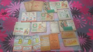 Vintage Trading Stamp Booklets Gold Square Top Value Two Guys Green S&h Merchant