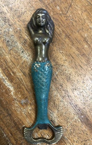 Mermaid Bronze Casted Statue Bottle Opener Vintage 100 Grade A Bronze