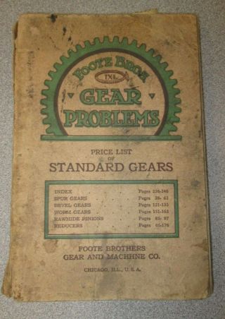 1912 Foote Bros.  Gear & Machine Company Price List Of Standard Gears