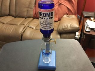 Bromo Seltzer Dispenser With Glass