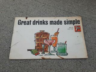 Vintage Collectible 1964 Great Drinks Made Simple 7up Cocktail Recipe Book Old