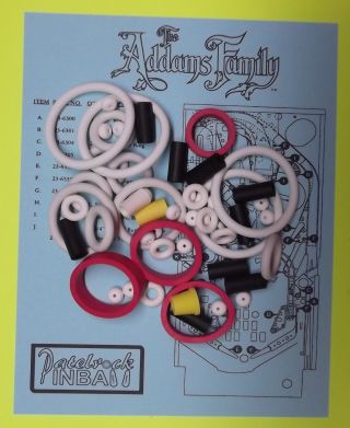 1992 Bally / Midway The Addams Family Pinball Rubber Ring Kit Taf