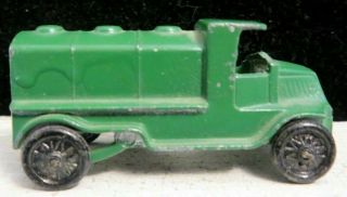 Vintage Tootsietoy Miniature 2 1/4 " 105 Dark Green Mack Oil Truck Paint